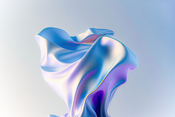 Abstract fluid 3d render,flying silk cloth curtain,Abstract 3D Background,Digital fabric. Sci-fi background