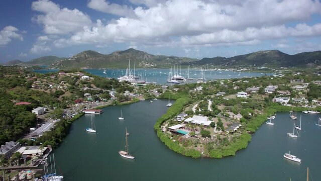 The drone aerial footage of Galleon Beach, Freeman's Bay, Nelson Dockyard and English Harbor in Antigua.