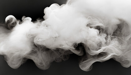 A large amount of white smoke was sprayed over a black background With Generative AI