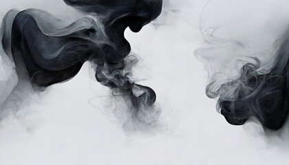 black and white smoke on a white background