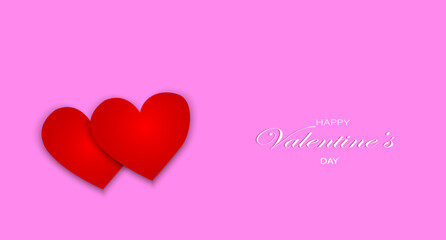 Happy Valentine's day hearts. Happy Valentine's day red hearts on pink background.