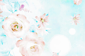 Fototapeta na wymiar Beautiful abstract rose flower illustration