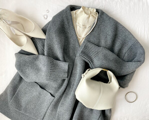 gray oversized cardigan