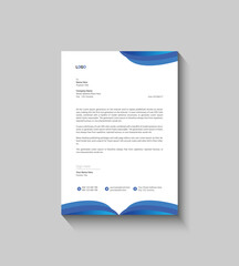 Blue and White Business Letterhead Template Design