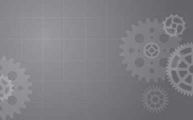 Gear engineering gray background poster and banner. Illustration of gear engineering poster and brochure vector
