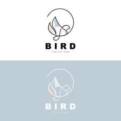 Bird Logo, Bird Wings Vector, Minimalist Design, For Product Branding, Template Icon Illustration