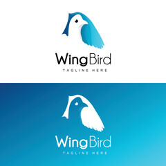 Bird Logo, Bird Wings Vector, Minimalist Design, For Product Branding, Template Icon Illustration