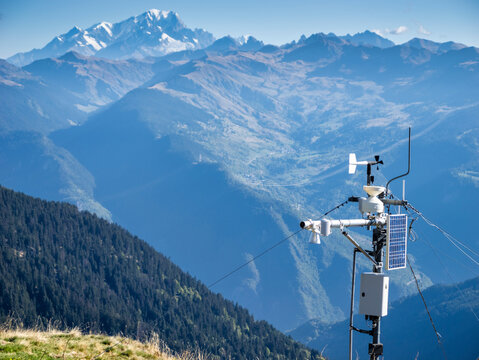 France, Auvergne-Rhone-Alpes, Environmental measuring station inVanoiseNational Park