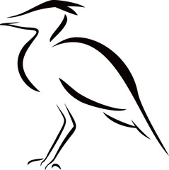Simple illustration of heron bird