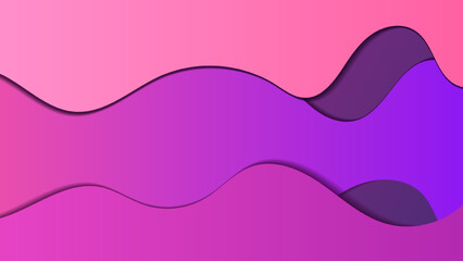 Modern Glow Abstract Wave Papercut Violet Background. Geometric Dynamic Gradient Purple Wave Shapes Design. Can Be Used As Banner, Motion, Frame Or Website Template