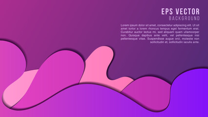 Modern Glow Abstract Wave Papercut Violet Background. Geometric Dynamic Gradient Purple Wave Shapes Design. Can Be Used As Banner, Motion, Frame Or Website Template