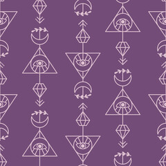 Vector sacred geometry shapes seamless pattern