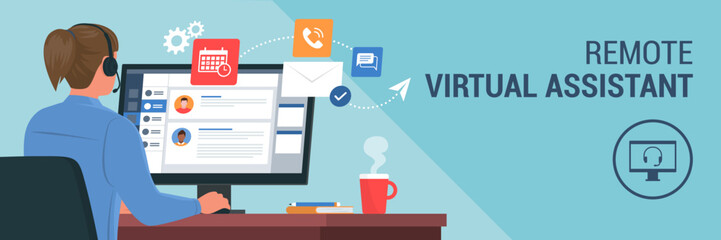 Professional virtual assistant working online