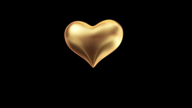 love or heart gold icon Animation. Heart Beat Concept for valentine's day Love and feelings.