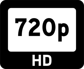 Video quality or resolution icons in 720p. Video screen technology.