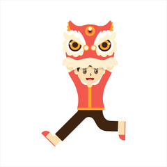 Cute Kids with Lion Dance