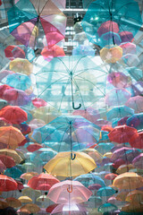 Naklejka premium Festival of colorful and beautiful umbrellas