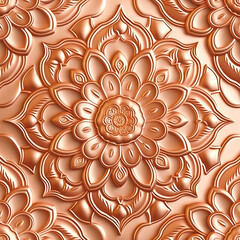 Modern rose gold lotus pattern