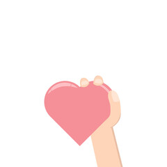 Right Handed Holding Heart Love Symbol Humanity and Charity