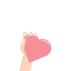 Left Handed Holding Heart Love Symbol Humanity and Charity