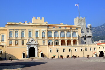 Principauté de Monaco, le palais princier où réside son SAS le Prince Albert II.