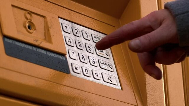 Entering key code in collection locker 