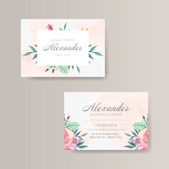 Watercolor floral wedding stationery template