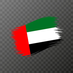 United Arab Emirates national flag. Grunge brush stroke. Vector illustration on transparent background.