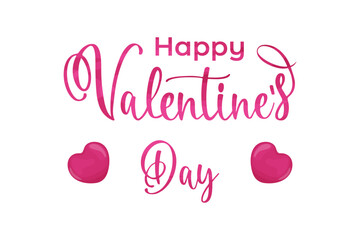 Illustration with caption, clipart for Valentine's Day, happy Valentine's Day greeting