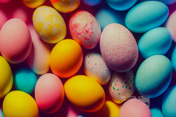 Fototapeta na wymiar colorful easter eggs, generative ai illustration