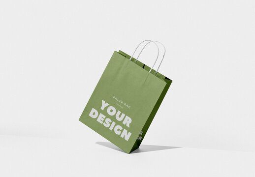 Cardboard Shopping Bag Mockup With Custom Colors