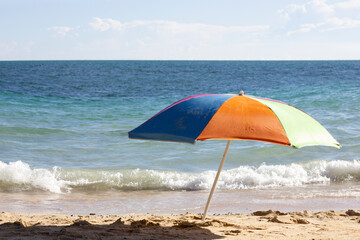 colorful umbrella on the beach.