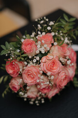 Wedding decorations, wedding bouquet, restaurant