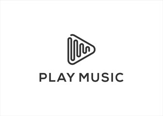 Play Music Video, Media Player app button icon logo design inspiration