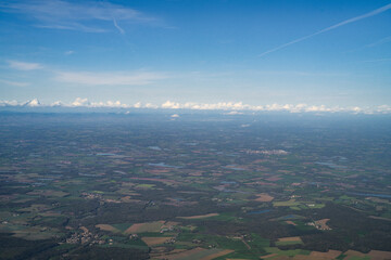Aerial view of France during the flight Monastir to Lyon - Tunisia