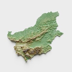 Bulgaria Topographic Relief Map  - 3D Render