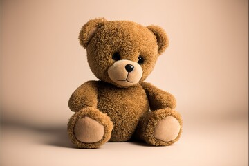 Obraz premium Sad teddy bear isolated on the background. Loneliness concept. Generative ai.