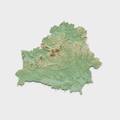 Belarus Topographic Relief Map  - 3D Render