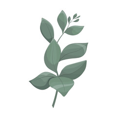 Art watercolor natural branches leave elements. Vector illustration