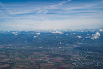 Aerial view of France during the flight Monastir to Lyon - Tunisia