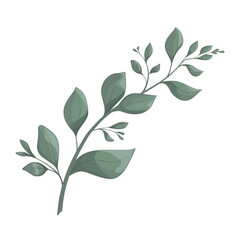 Art watercolor natural branches leave elements. Vector illustration