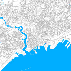 Brest, France high resolution vector map
