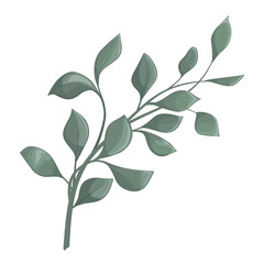 Art watercolor natural branches leave elements. Vector illustration