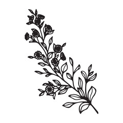 Art's natural branches leave elements. Vector illustration