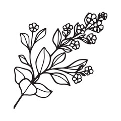 Art's natural branches leave elements. Vector illustration