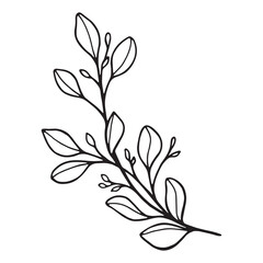 Art's natural branches leave elements. Vector illustration