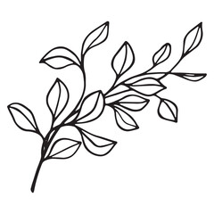 Art's natural branches leave elements. Vector illustration