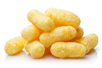 Delicious sweet corn sticks, isolated on white background