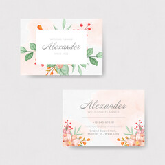 Watercolor floral wedding stationery template