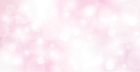 Pink Bokeh Light Backdrop. Happy Valentine's Day Background. Wallpaper. Vector Illustration
